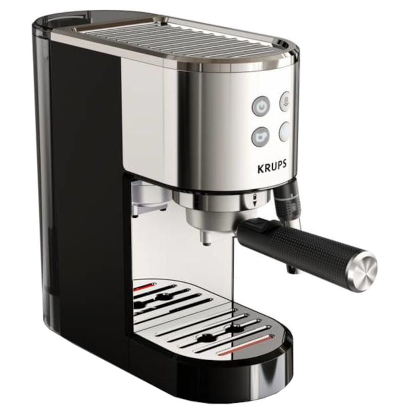 Krups Cafetera espresso Virtuoso - 15 bar de presión, acero inoxidable  negro, diseño compacto y elegante, parada