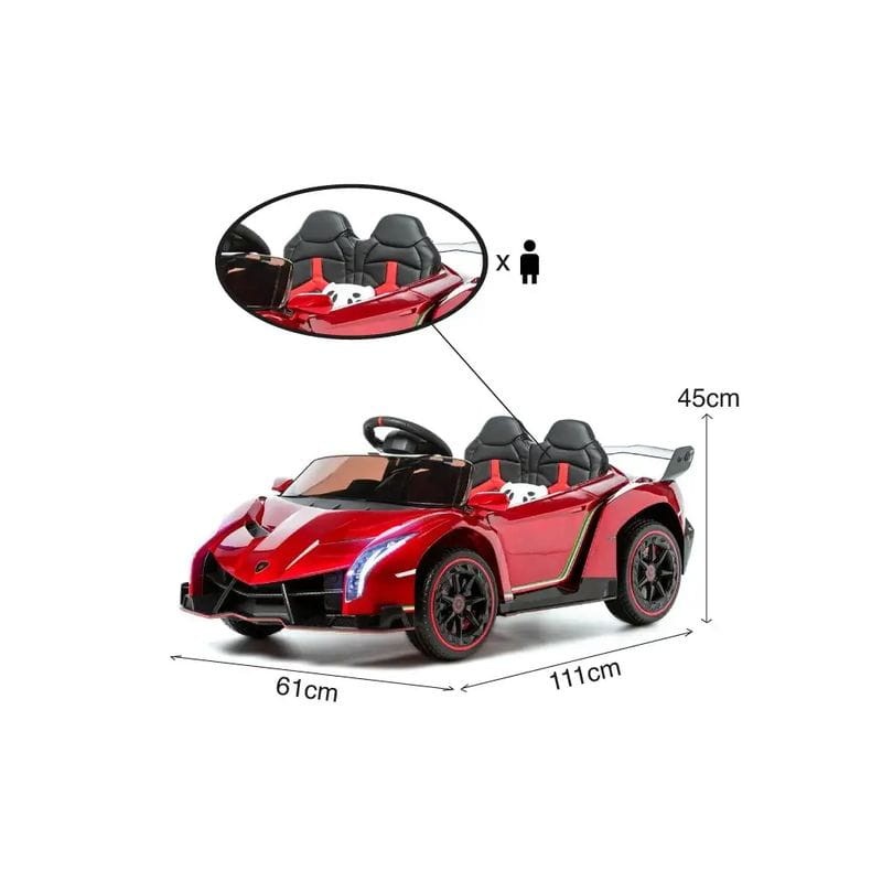 Lamborghini Veneno 12v Pintura Metalizada Rojo - Coche eléctrico para niños - Ítem13