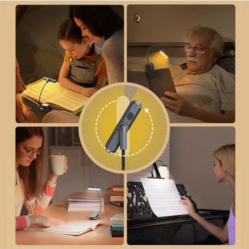 Lampe sans fil Glocusent GLCSNTA2401 ClipAdaptatif USB Type-C 1000mAh Argent - Ítem3