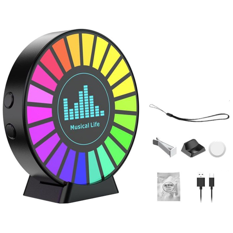 Lampe LED LS130 Contrôle du son et de la musique pour voiture RVB USB Type C Noir - Ítem10