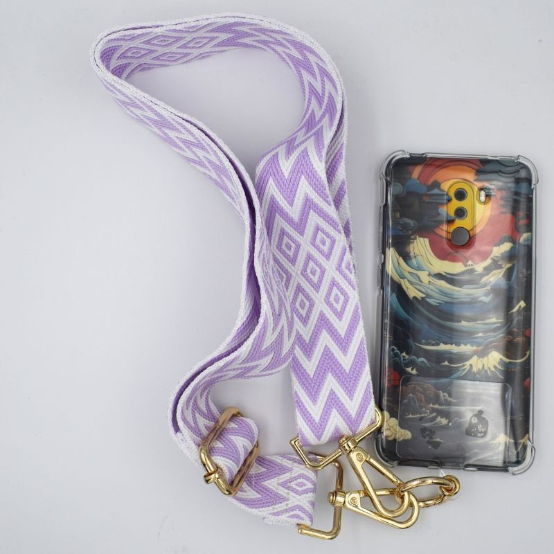 Lanyard Para Telemóvel Lavanda e Branco - Universal com Cartão para todas as capas - Item1