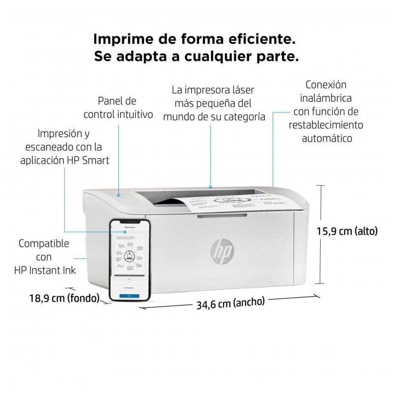 HP LaserJet M110w Láser Blanco y negro WiFi Blanco – Impresora Láser - Ítem6