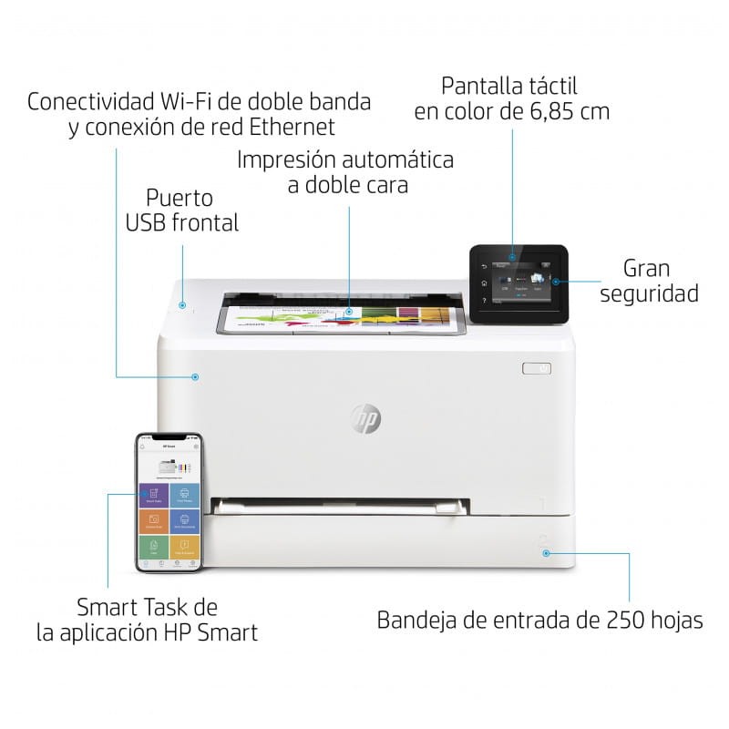 HP Color LaserJet Pro M255dw Láser Blanco y Negro WiFi Blanco – Impresora Láser - Ítem7