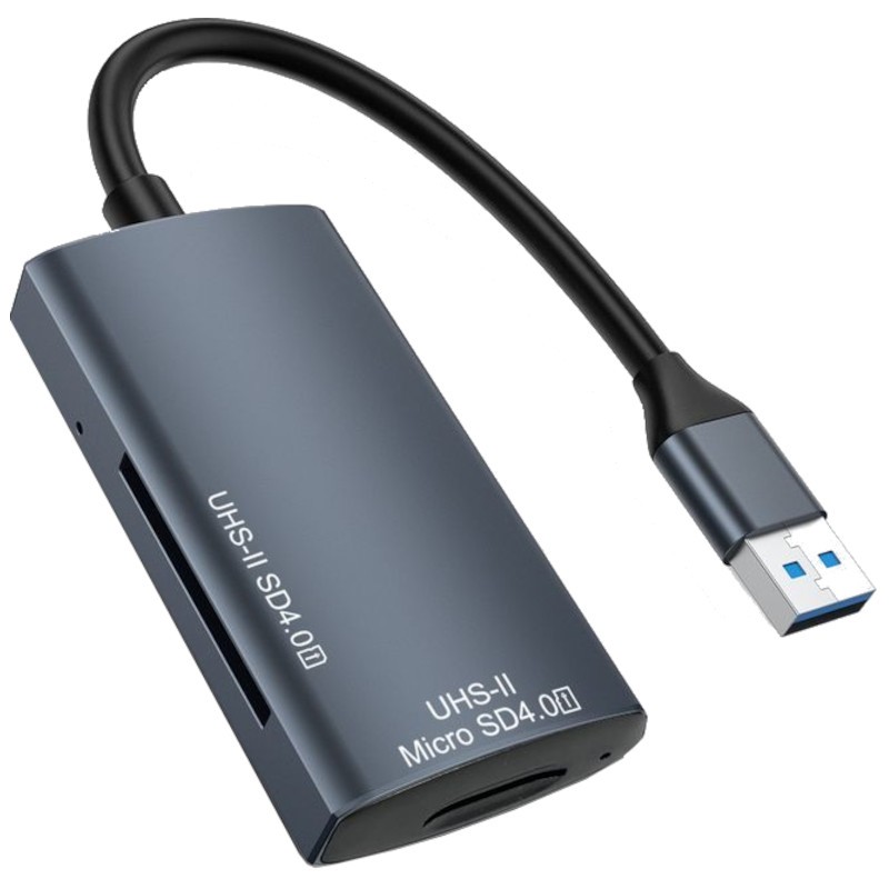 Lector de Tarjetas 4.0 - LS130 Conexión USB Tipo A Ranuras SD y Micro SD Gris - Ítem