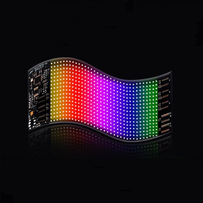 Ecrã de matriz LED RGB flexível para carro 19 x 96 com aplicativo Bluetooth Preto - Item1