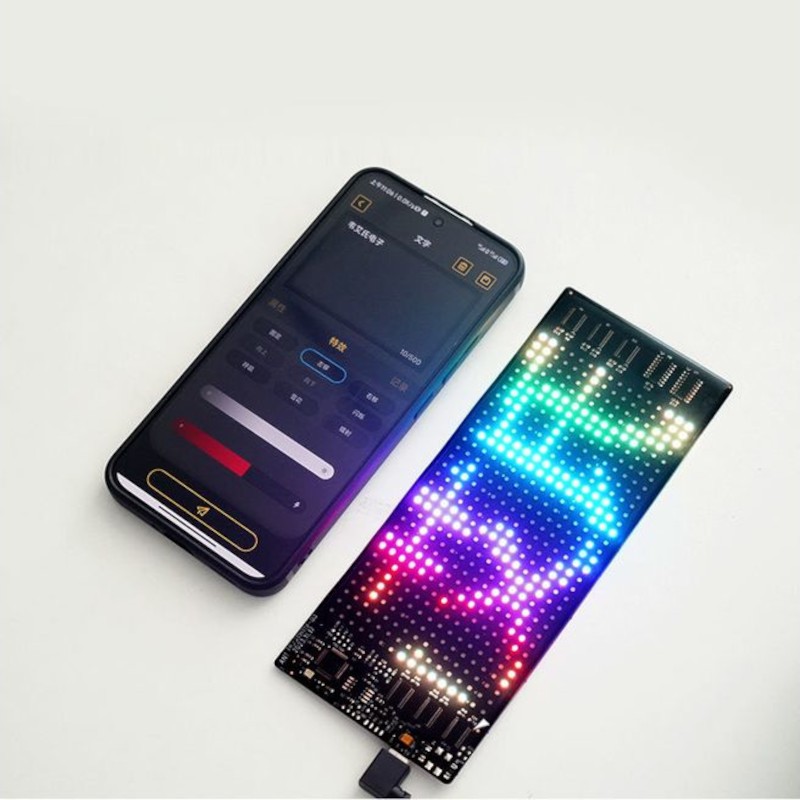 Ecrã de matriz LED RGB flexível para carro 19 x 96 com aplicativo Bluetooth Preto - Item4