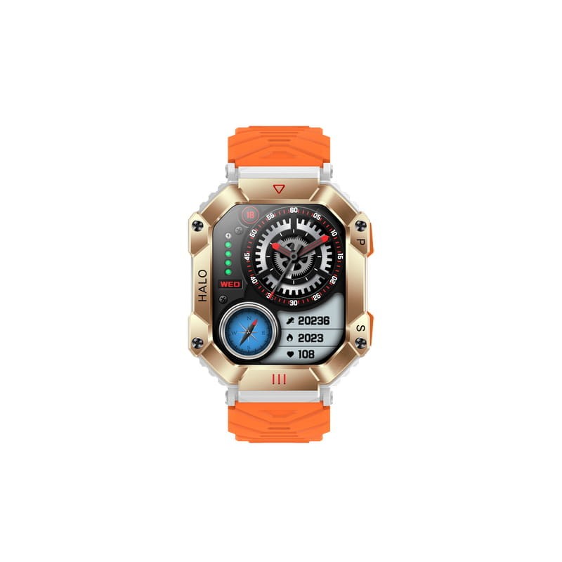 LEMFO KR80 Dourado com Pulseira de Silicone Laranja - Relógio inteligente - Item1
