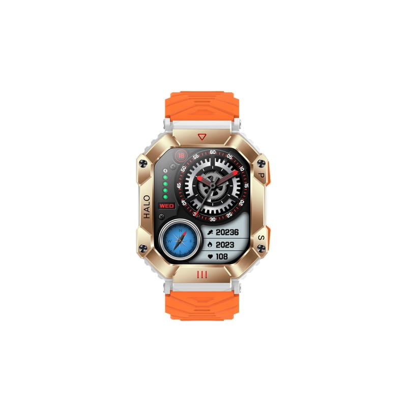 LEMFO KR80 Dorado con Correa Silicona Naranja - Reloj inteligente - Ítem1