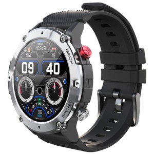 LEMFO LF26 Max Argent avec Bracelet Noir - Montre Intelligente