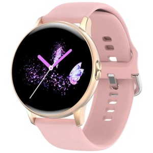 LEMFO LF28 Pro Dorado Correa Silicona Rosa - Reloj inteligente