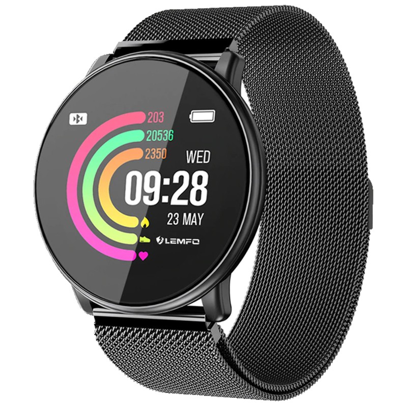 Buy LEMFO LT03 Black Metal Strap - Smartwatch - PowerPlanetOnline