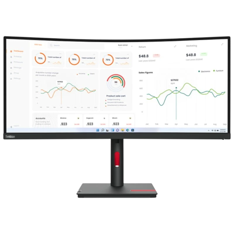 Lenovo ThinkVision T34w-30 34 WQHD VA Courbé Ultralarge Noir - Moniteur PC - Ítem