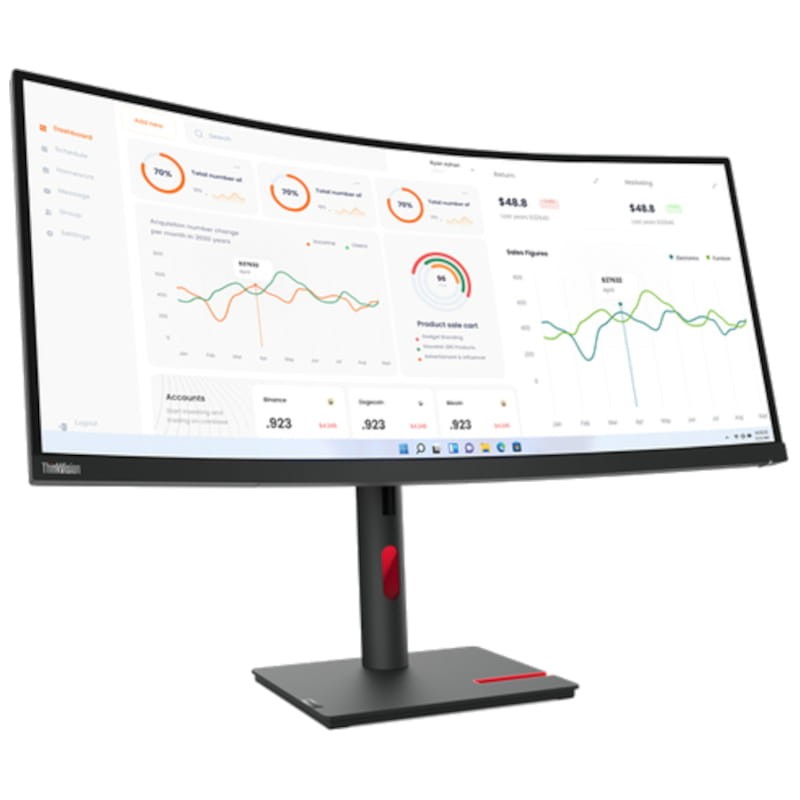 Lenovo ThinkVision T34w-30 34 WQHD VA Curvo Ultrawide Negro - Monitor PC - Ítem1