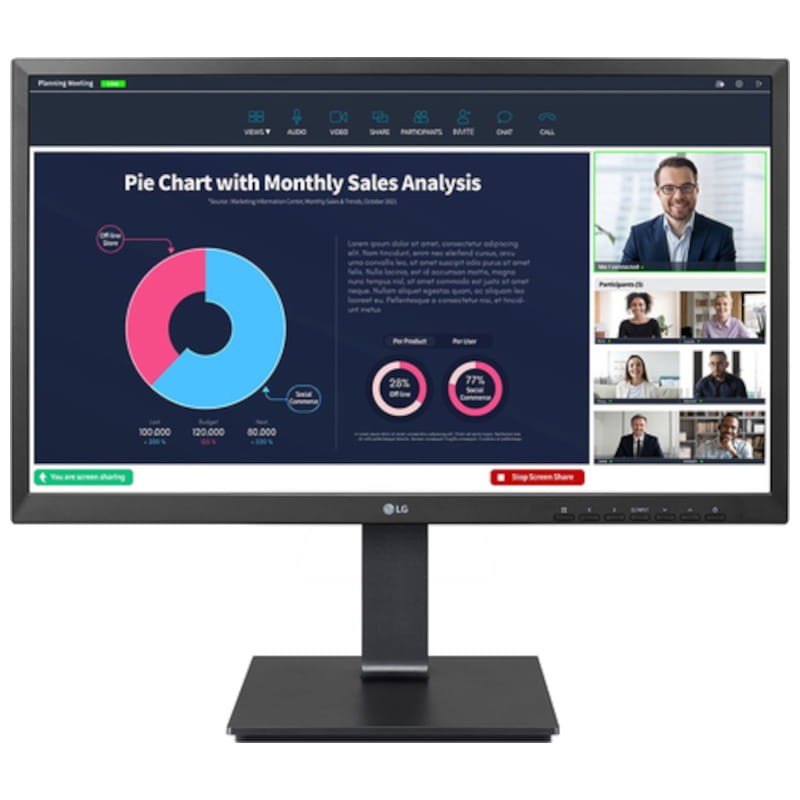 LG 24BP75CP-B 23.8 FullHD IPS con Webcam Negro - Monitor PC - Ítem