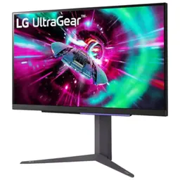 LG 27GR93U-B 27 4K UltraHD IPS 144 Hz G-Sync Preto - Monitor de PC vista frontal esquerda