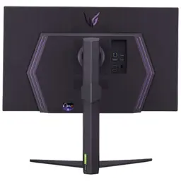 LG 27GR93U-B 27 4K UltraHD IPS 144 Hz G-Sync Preto - Vista traseira do monitor de PC