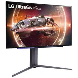LG 27GS95QE-B 26,5 QHD OLED FreeSync Premium Pro Noir - Moniteur PC Vue avant côté droit