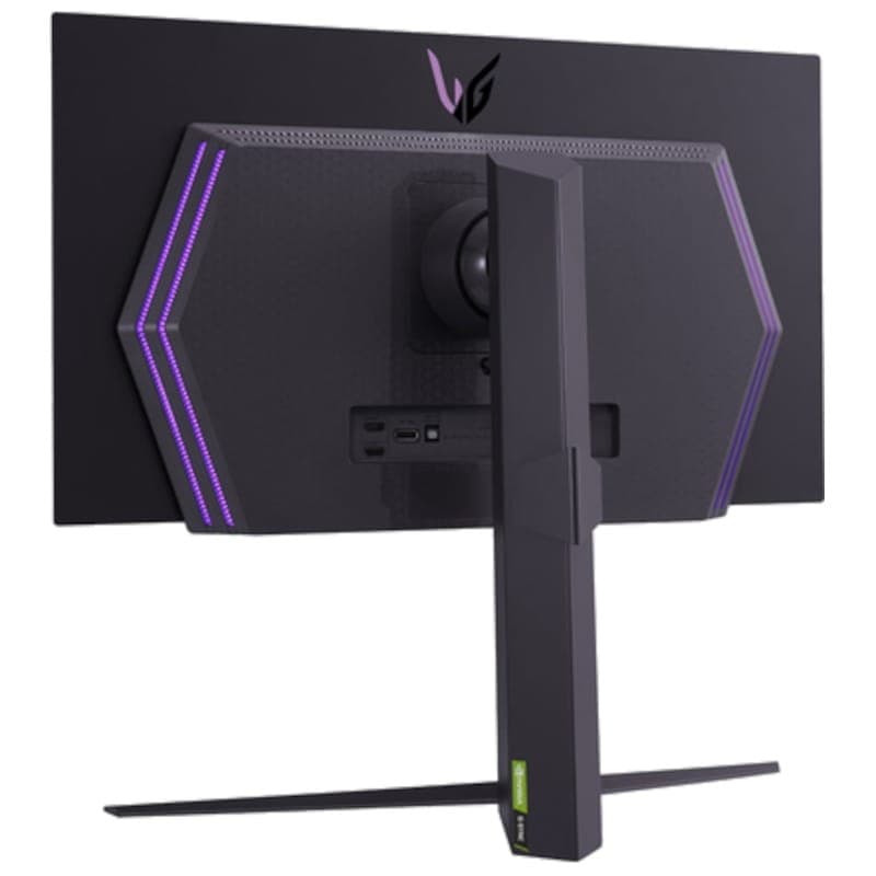 LG 27GS95QE-B 26,5 QHD OLED FreeSync Premium Pro Noir - Moniteur PC Vue arrière côté droit