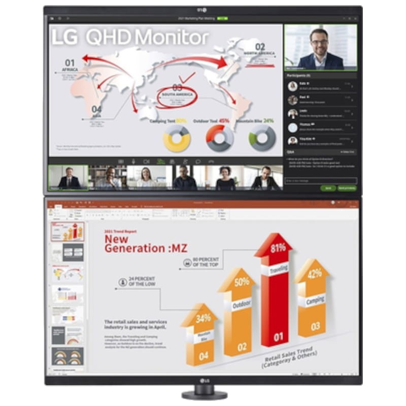 LG Ergo Dual 27QP88DP-BS 27 2K QHD IPS FreeSync Preto - Monitor para PC - Item1