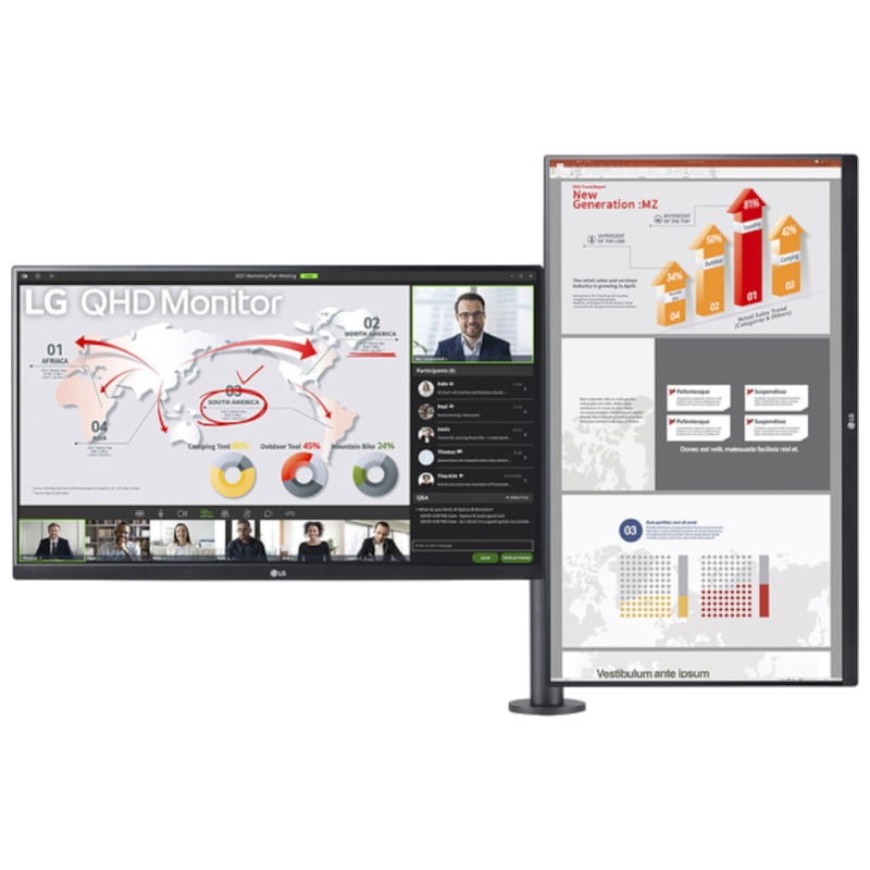 LG Ergo Dual 27QP88DP-BS 27 2K QHD IPS FreeSync Preto - Monitor para PC - Item2