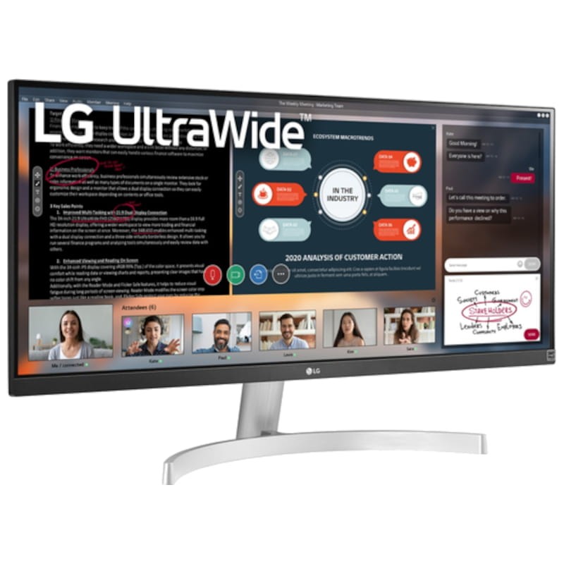 LG 29WN600-W 29 UltraWide Full HD Radeon FreeSync Argent- Moniteur PC - Ítem1