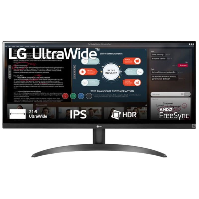 LG 29WP60G-B 29 Full HD IPS UltraWide AMD FreeSync Preto - Monitor Gaming - Item