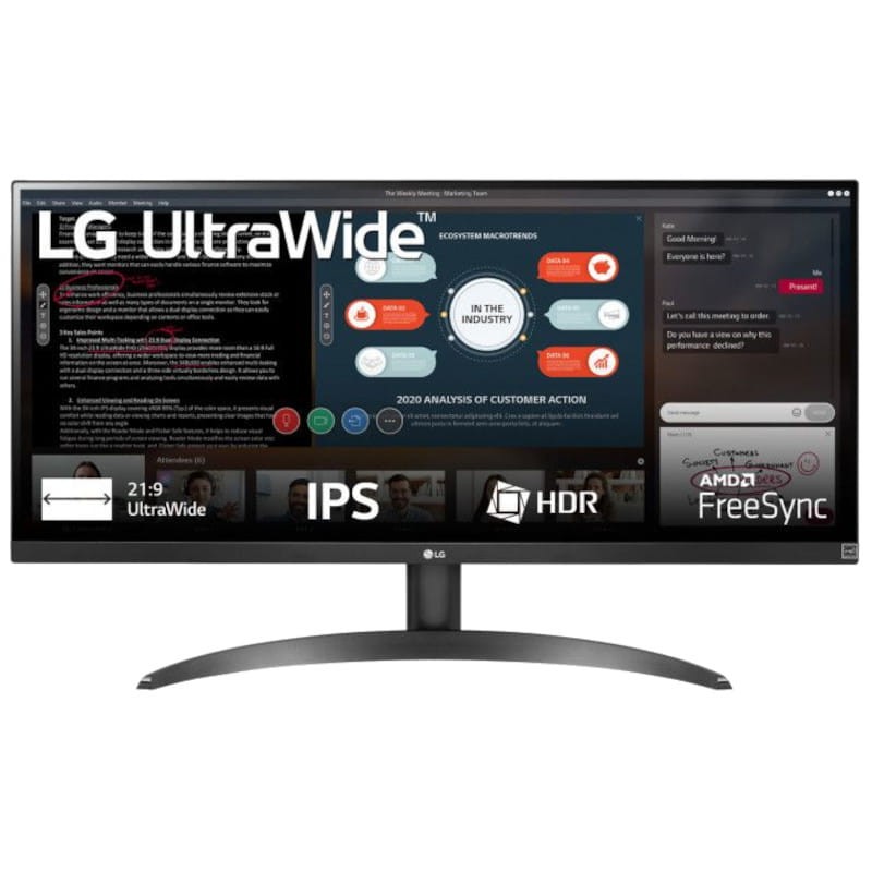 LG 29WP60G-B 29 FullHD IPS UltraWide FreeSync Negro - Monitor Gaming - Ítem