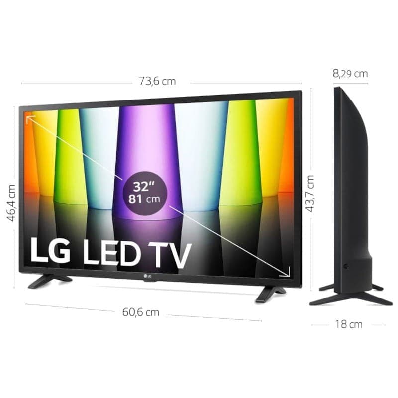 LG 32LQ630B6LA 32 HD Smart TV Wifi Preto - Televisão - Dimensões