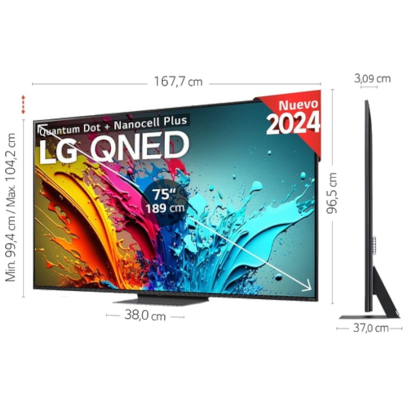 LG QNED 75QNED87T6B 75 4K Ultra HD Smart TV Wifi - Televisão - Item7