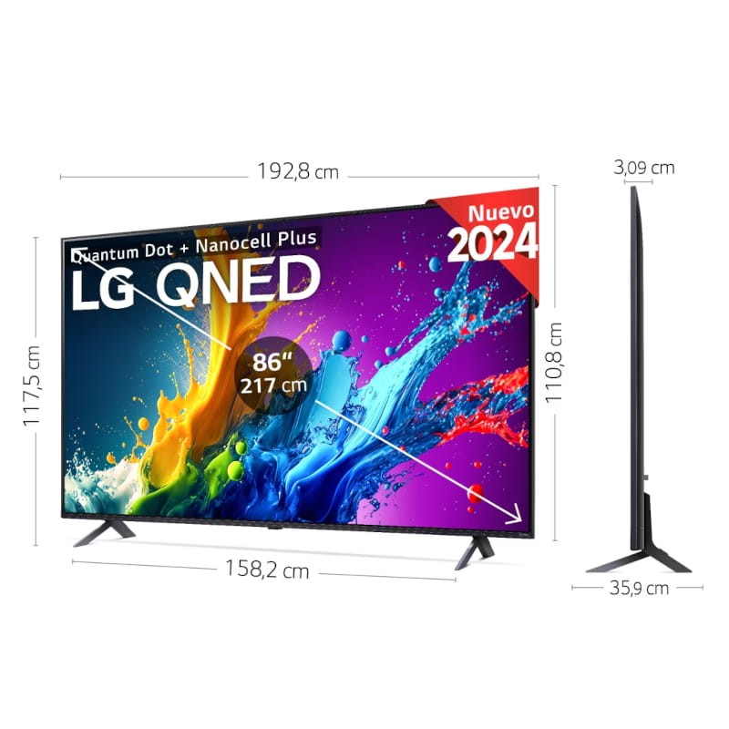 LG QNED 86QNED80T6A 86 4K Ultra HD Smart TV Wifi Preto - Televisão - Item4