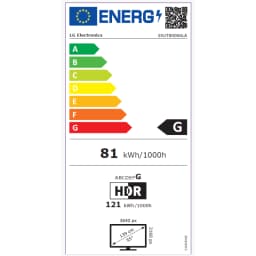 Etiqueta energética da Televisão LG UHD 55UT80006LA Azul