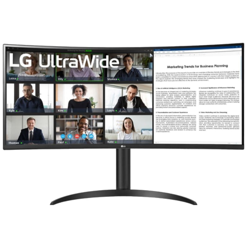 LG UW 34WR55QC-B.AEU 34 2K Ultra HD VA 100Hz Curva FreeSync Preto - Monitor de PC - Item