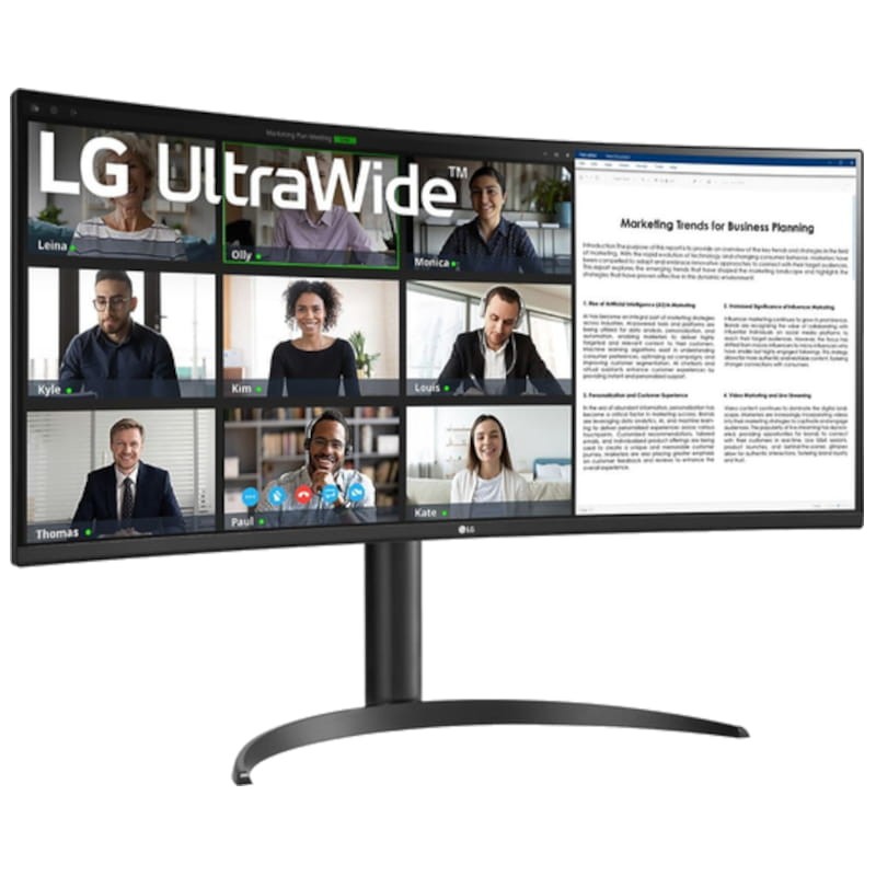 LG UW 34WR55QC-B.AEU 34 2K Ultra HD VA 100Hz Curva FreeSync Preto - Monitor de PC - Item1