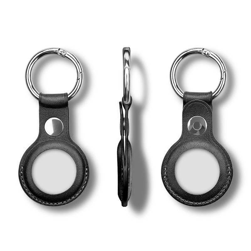 Porte-clés en similicuir compatible avec Apple AirTag