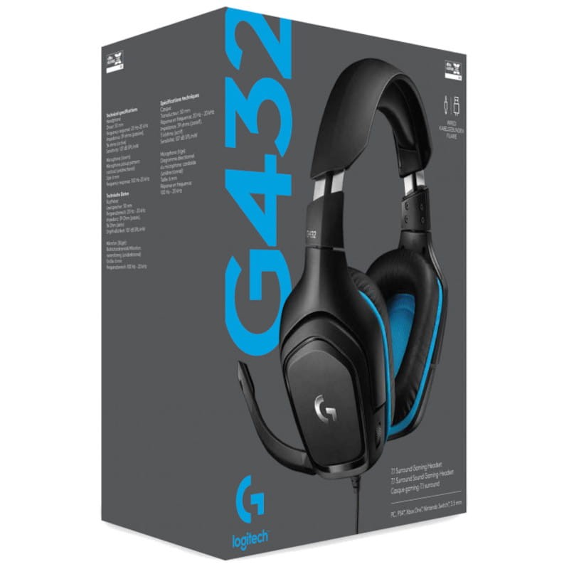 Logitech G432 - Casques Gaming Noir/Bleu - Ítem3