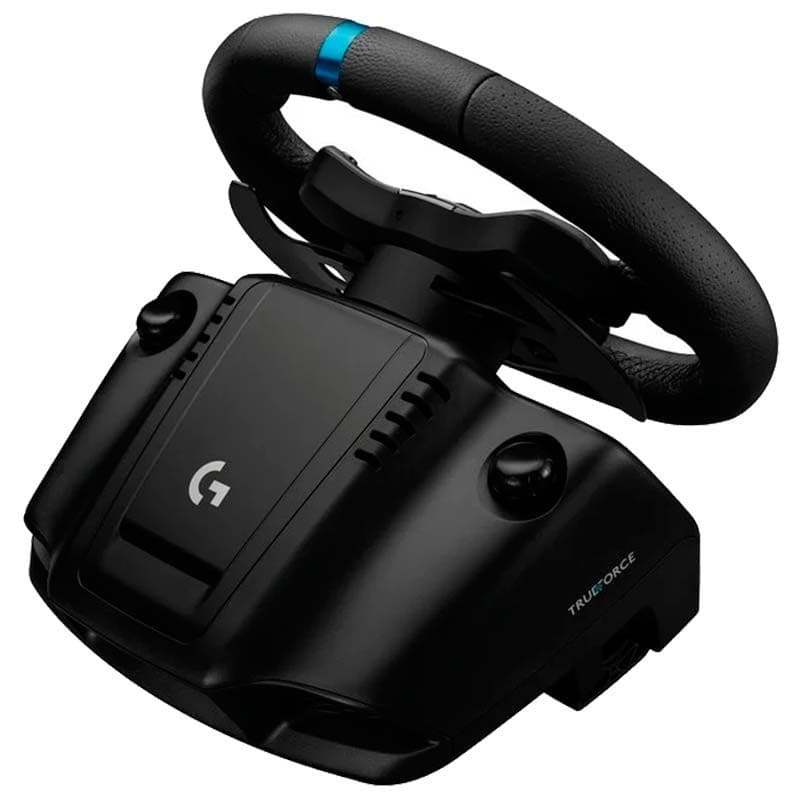 Volant + Pédales Logitech G923 pour PS5/PS4/PC - Vue de dessus et latérale