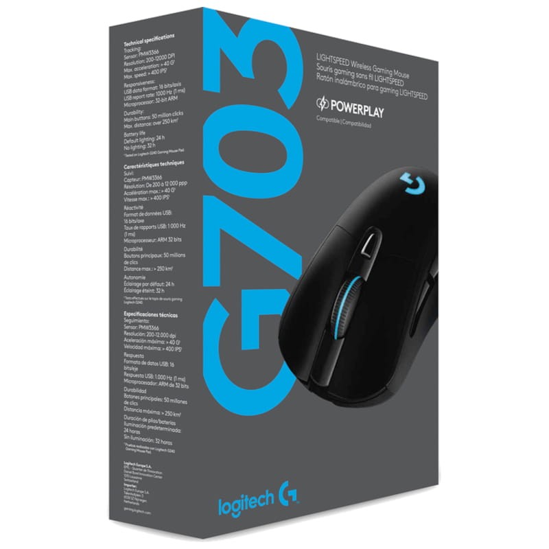 Logitech G G703 Lightspeed USB Black - Souris de jeu - 25600 DPI - Ítem7