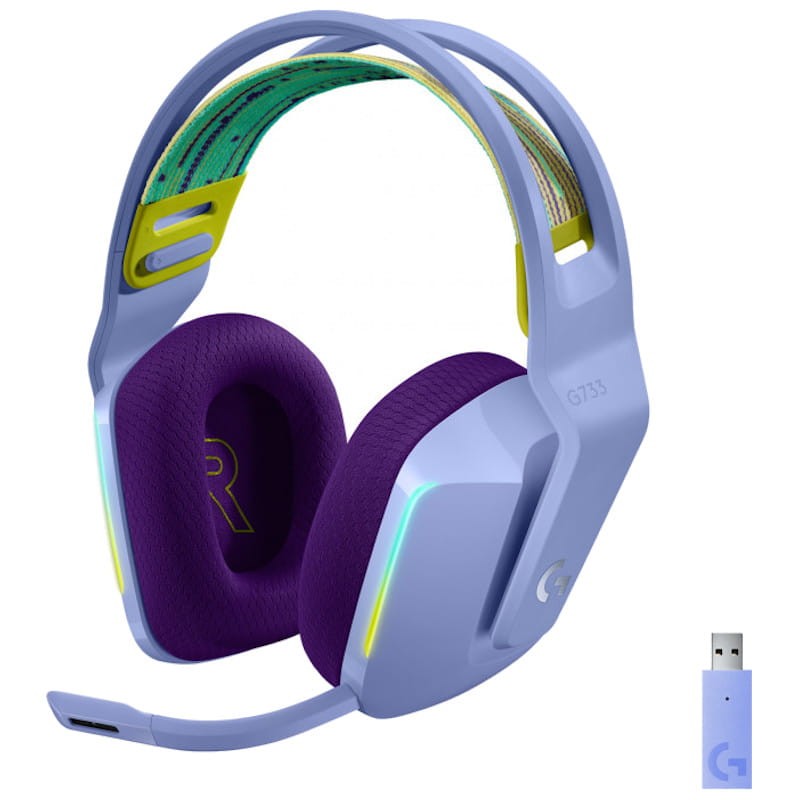 Logitech G733 Wireless Headset Fones de ouvido sem Fio Lilás - Item
