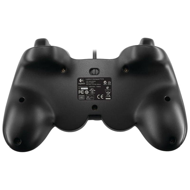 Logitech G Gamepad F310 USB PC Preto - Detrás