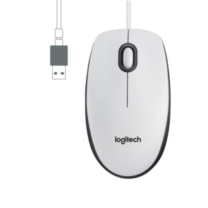 Logitech M100 USB Blanco - Ratón inalámbrico - 1000 DPI