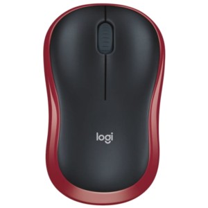 Logitech M185 Rojo/Negro - Ratón inalámbrico - 1000 DPI