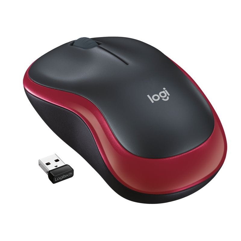 Logitech M185 Vermelho/Preto - Mouse sem fio - 1000 DPI - Item1