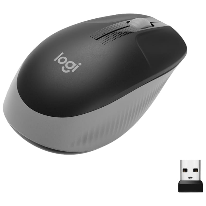 Logitech M190 Wireless Preto Cinza - Mouse sem fio - 1000 DPI - Item