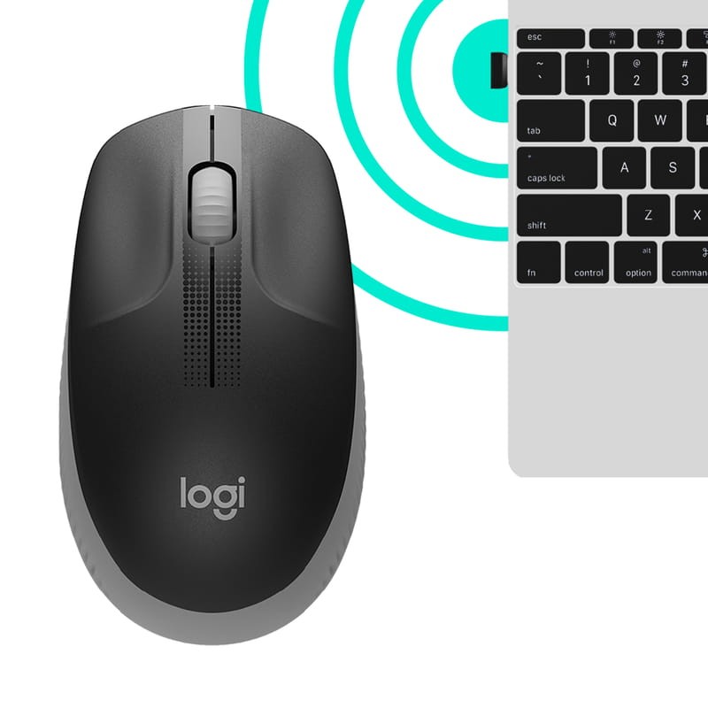 Logitech M190 Wireless Preto Cinza - Mouse sem fio - 1000 DPI - Item3