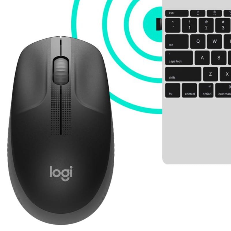 Rato sem fio Logitech M190 - Preto - USB - Cursor suave