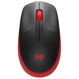 Logitech M190 Preto/Vermelho - Mouse sem fio - 1000 DPI