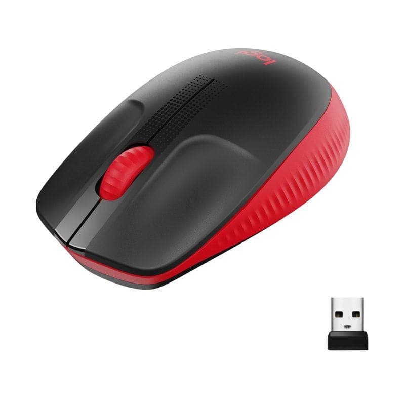 Conector de Logitech M190 Preto/Vermelho - Mouse sem fio - 1000 DPI