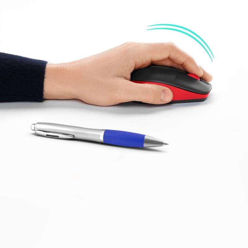Pequeno Logitech M190 Preto/Vermelho - Mouse sem fio - 1000 DPI