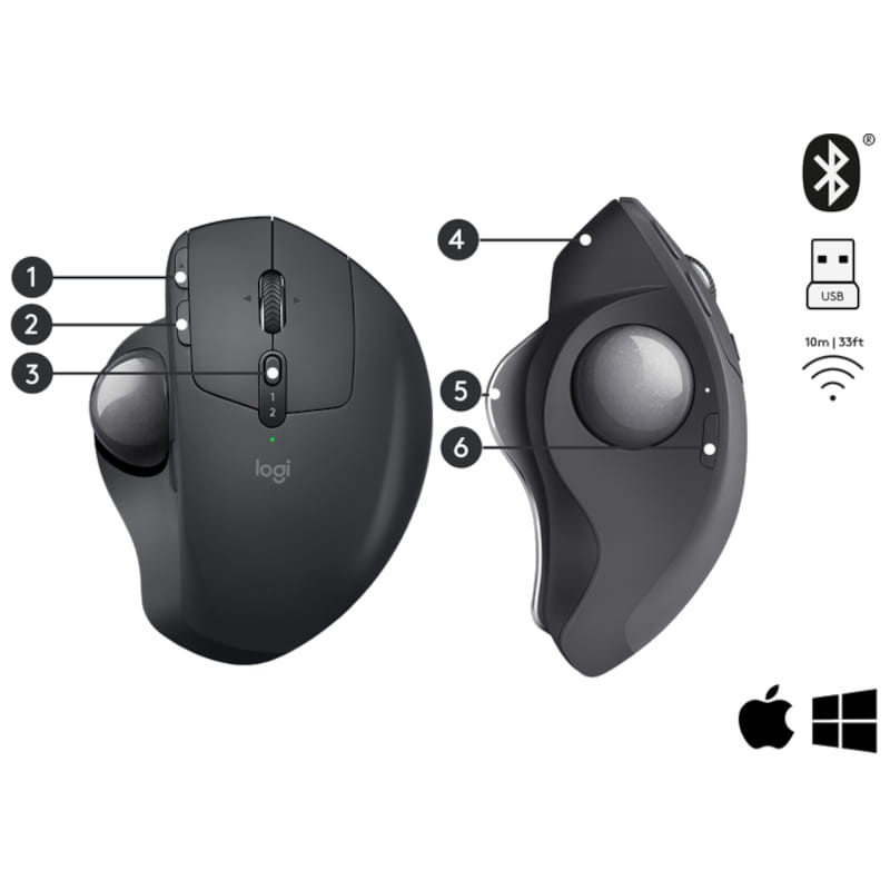Logitech MX Ergo Bluetooth Grafito - Ratón inalámbrico - 440 DPI - Ítem3