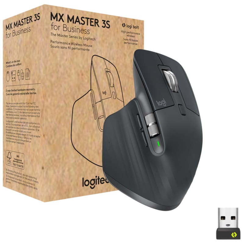 Logitech MX Master 3s for Business USB, Bluetooth Graphite - Souris sans fil - 8000 DPI - Ítem6